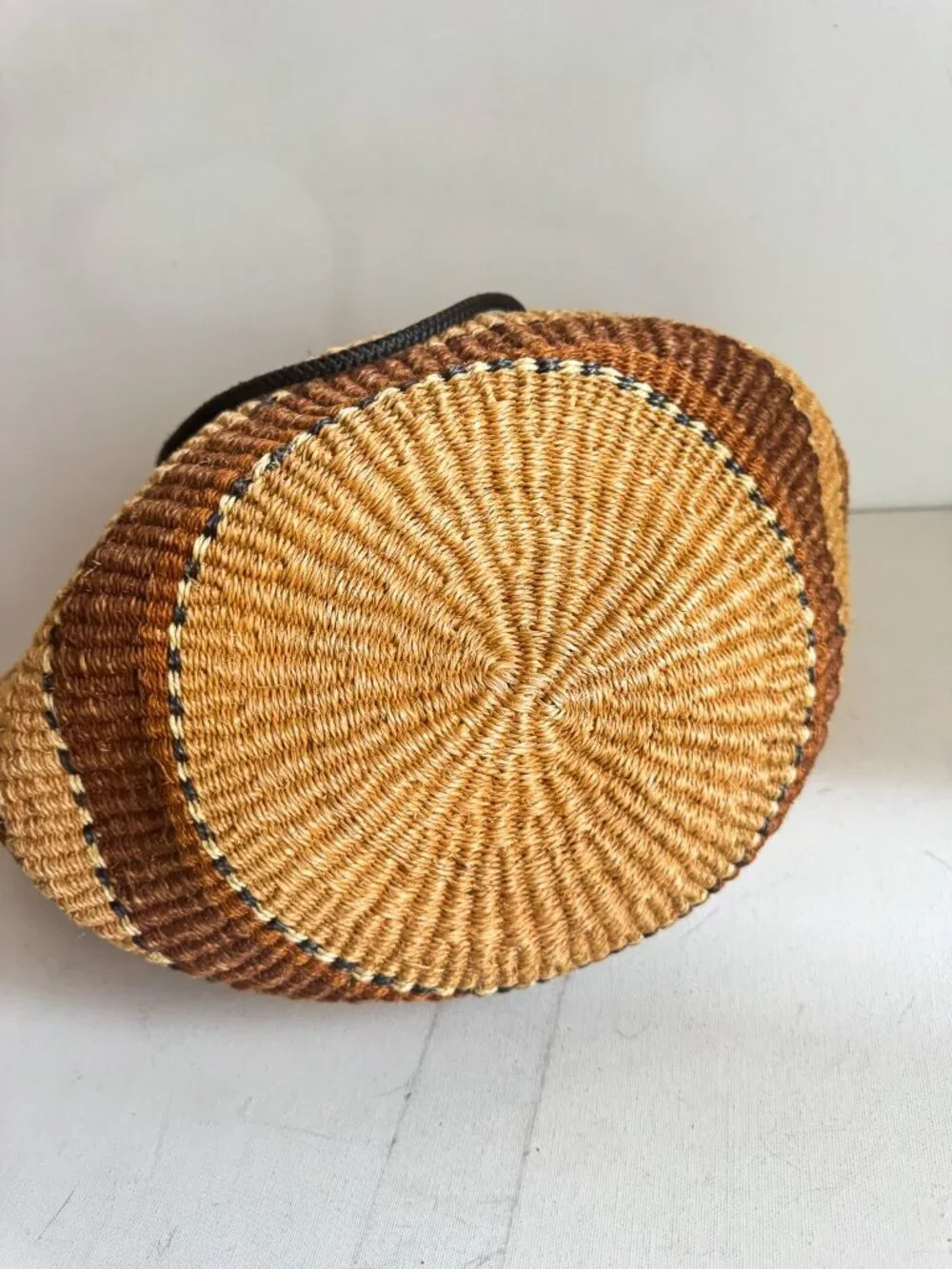 Vintage Natural Straw Sisal Classic Oval Basket Bag